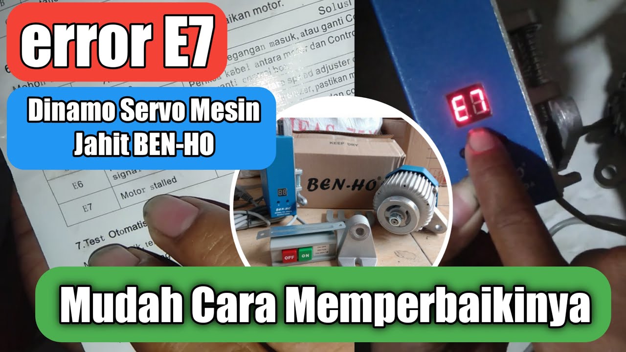 Cara servis dinamo servo mesin jahit dengan kerusakan error E7
