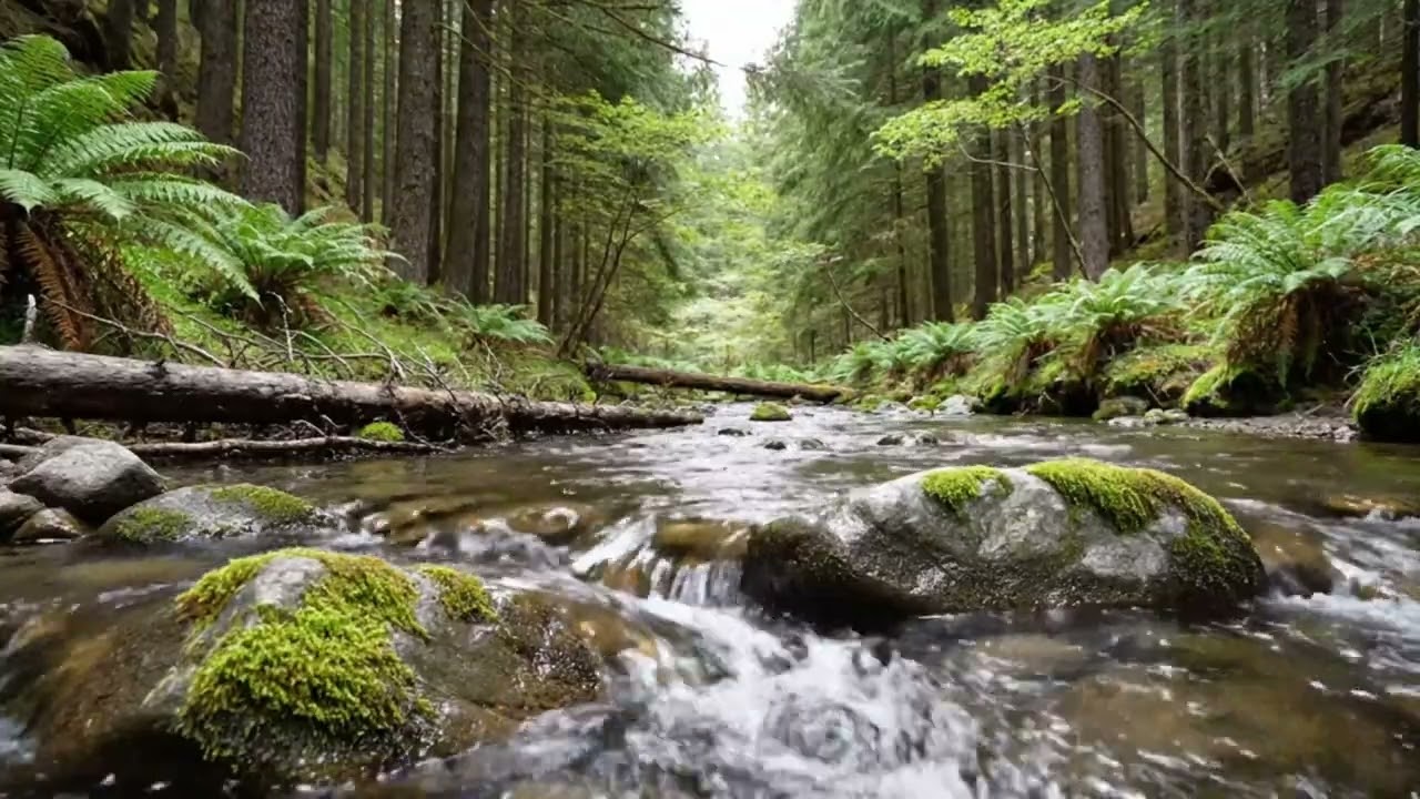 Peaceful Forest Stream Ambience with Gentle Flowing Water for Deep Sleep and Relaxing Nature ASMR