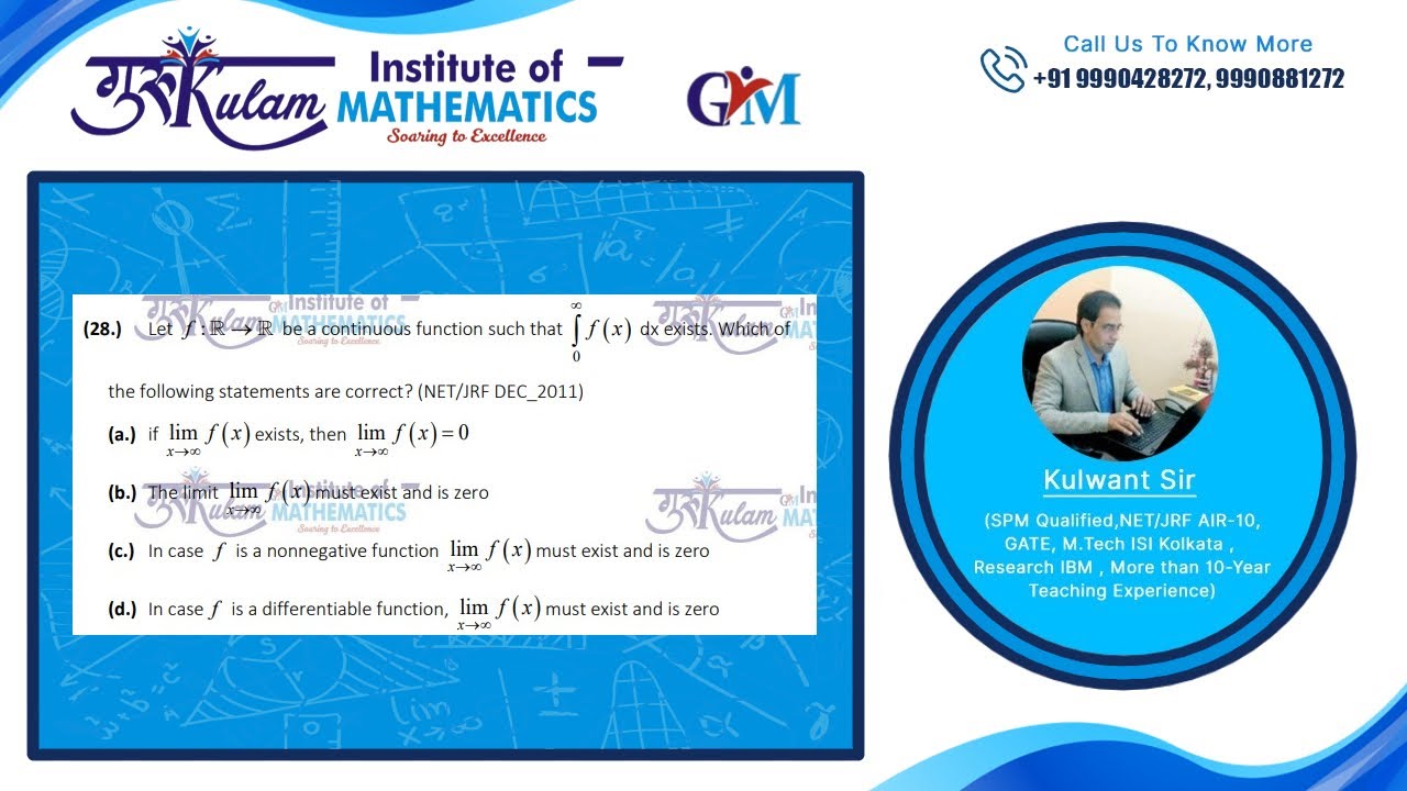 Question 28 | Real Analysis | NET/JRF Dec 2011