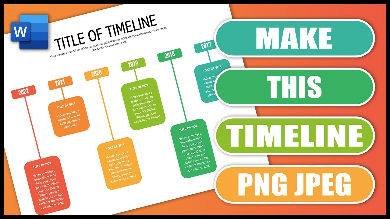 Create This Timeline in Word and Convert into an IMAGE | EASY TUTORIAL