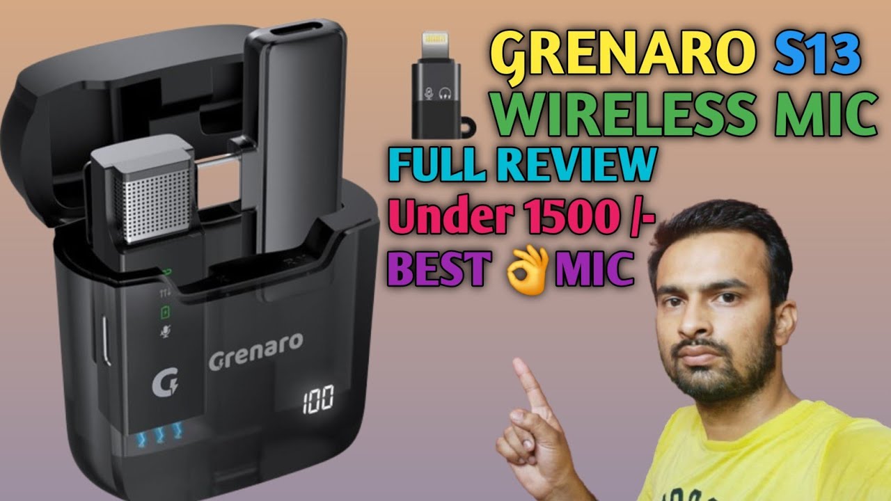 Best mic under 1500 wireless | Grenaro s13 | Microphone settings | Unboxing