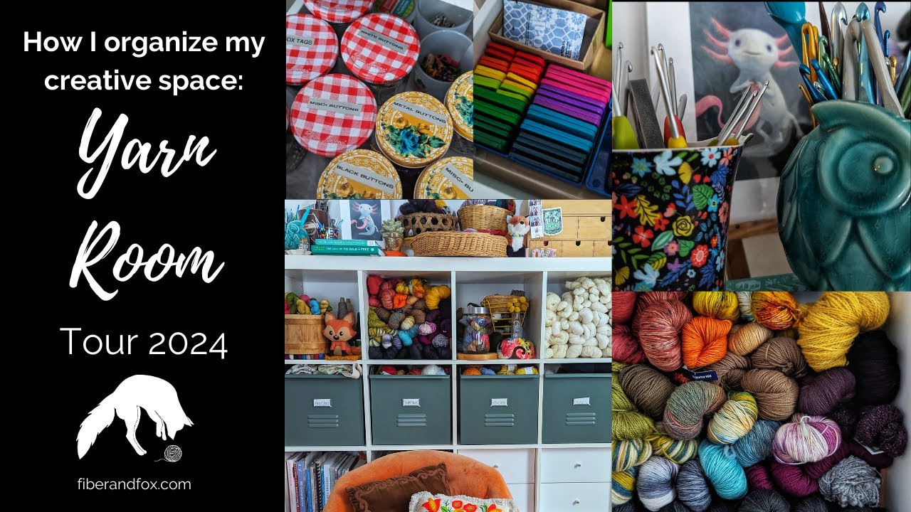 How I Organize My Creative Space: Fiber & Fox Yarn Room / Craft Space/ Homeschool Room tour 2024!
