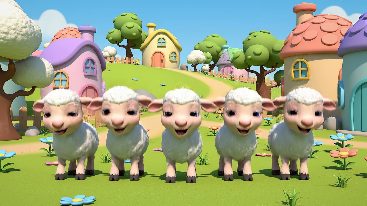 Cinco Corderitos Saltan, Saltan, Saltan | Canciones de Granja y Rimas para Niños