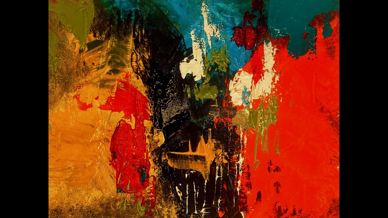 Vibrant Abstract Acrylic Painting | Impasto Texture, Color Contrast & Modern Art Process