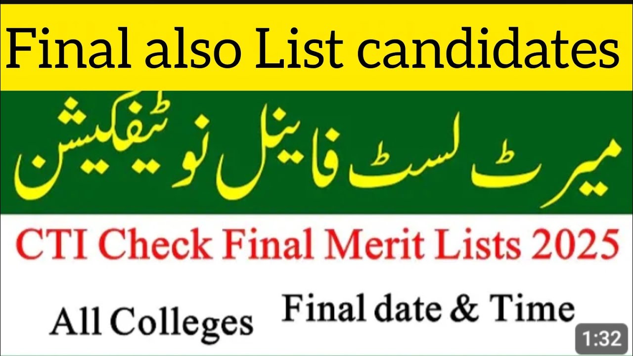 CTI Final Merit List Displayed New Final Date | CTI Jobs 2025 Merit List | CTI Jobs 2026 | cti list