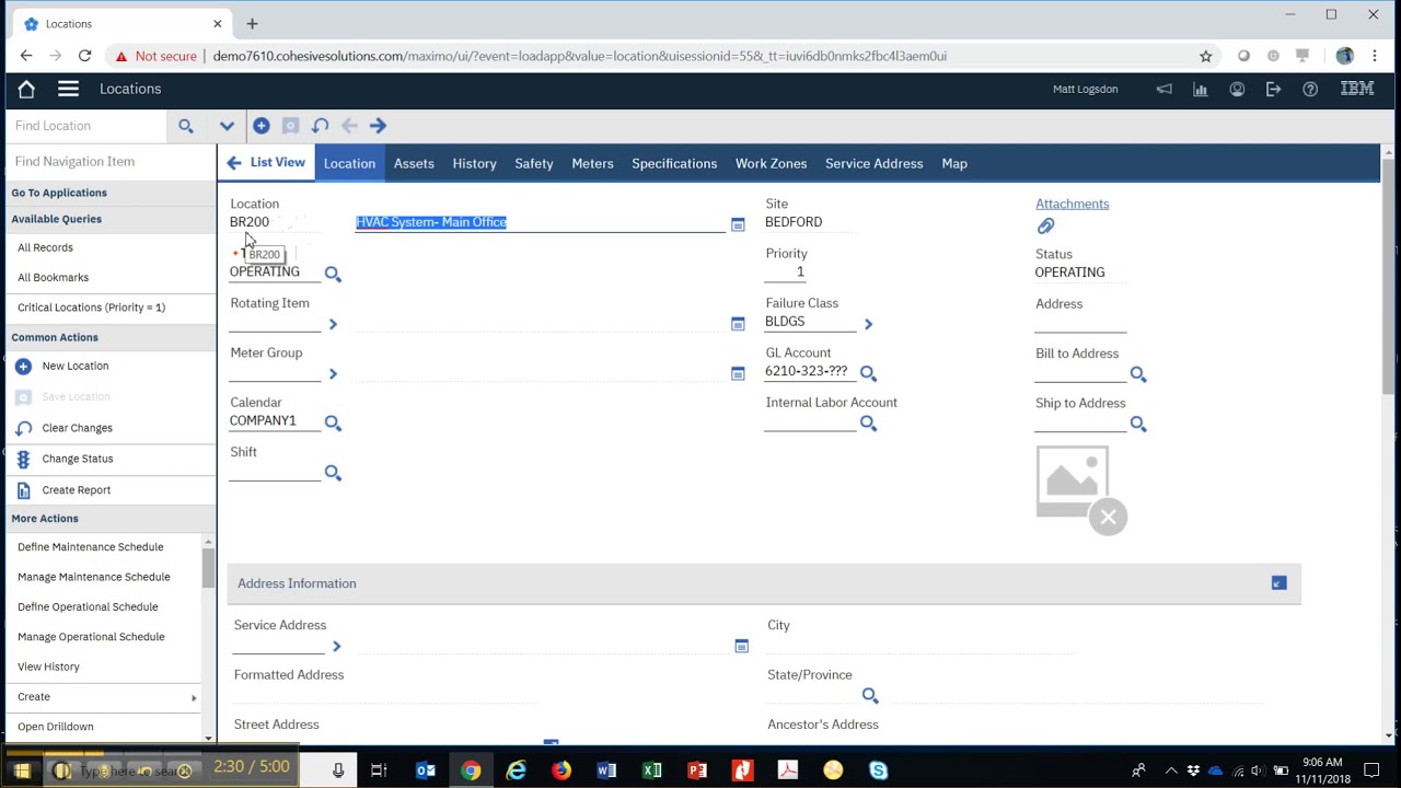 New to Maximo: pt. 5 -  Locations and Work Orders