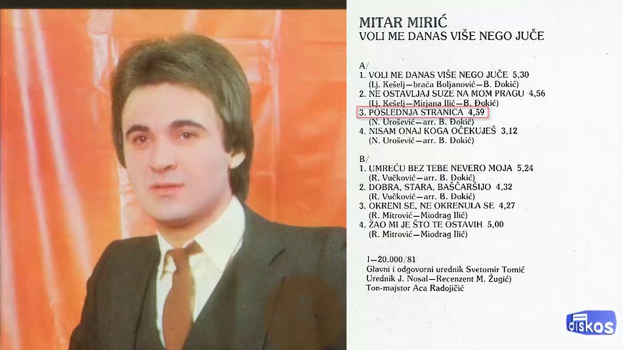 Mitar Miric - Voli me danas vise nego juce - (Audio 1979) - CEO ALBUM