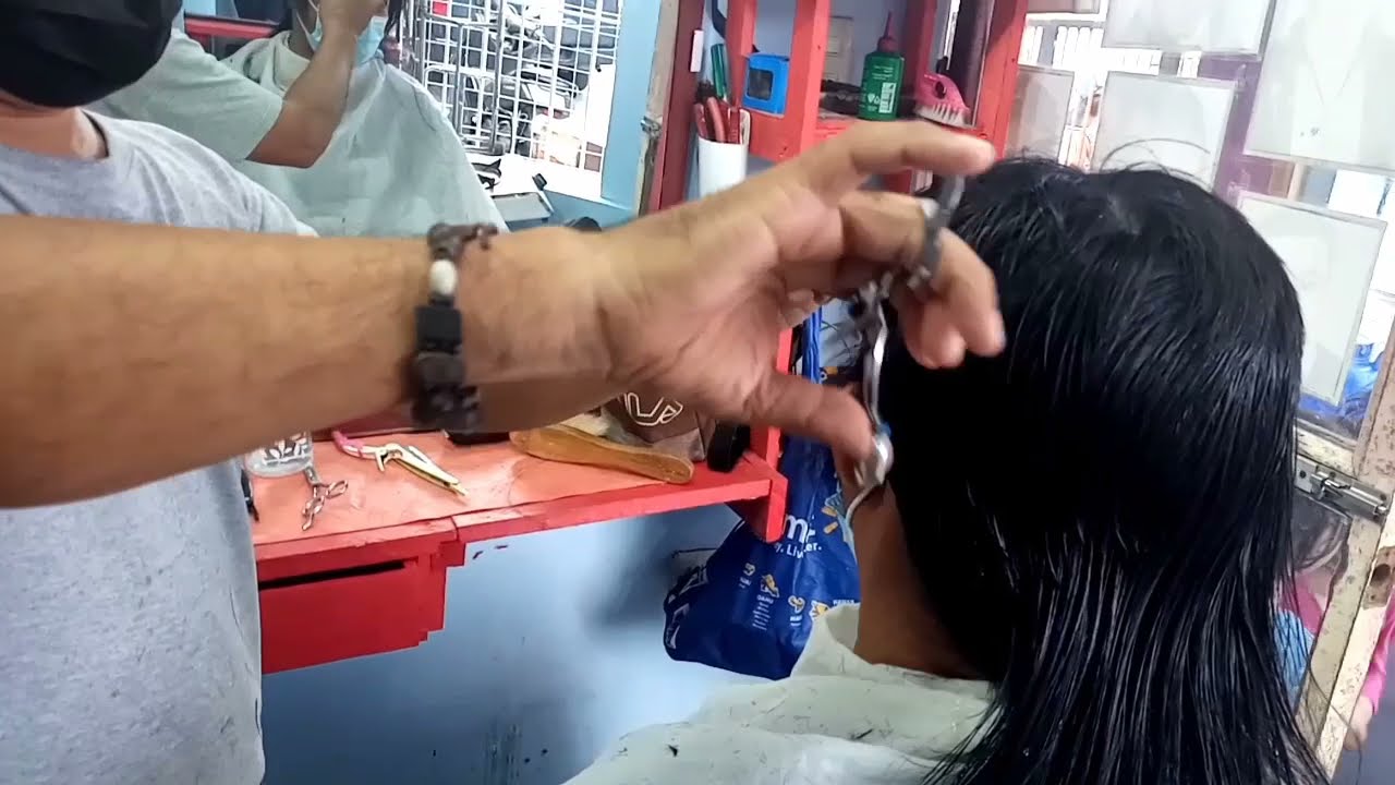 SHORT LAYER HAIRCUT | after 2 yrs he decide to cut his LONG HAIR