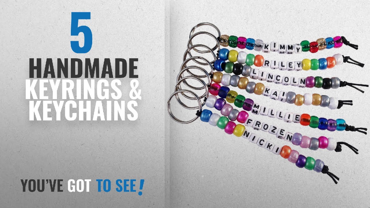 Top 10 Handmade Keyrings & Keychains [2018]: Personalised Keyring Acrylic Pony Beads - Choose Any