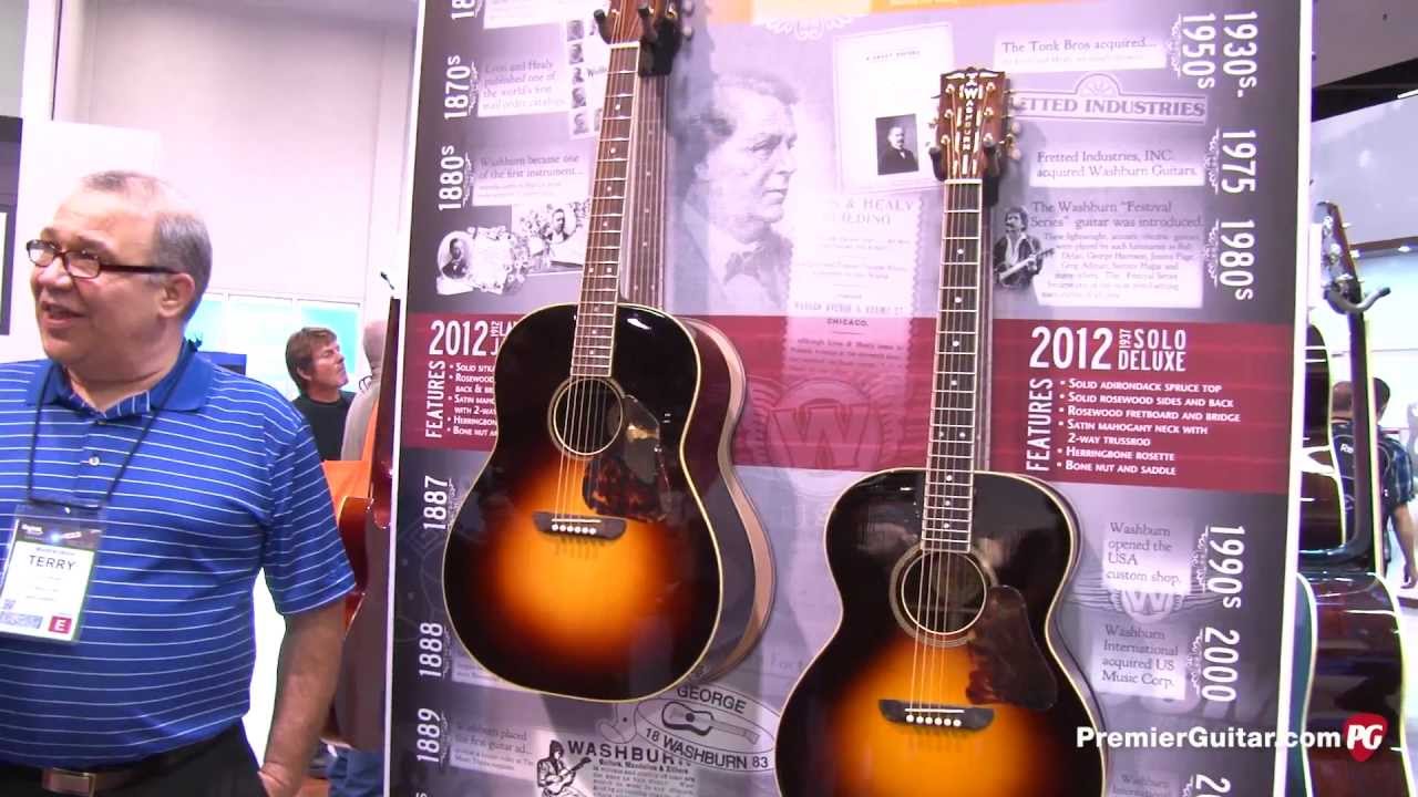 NAMM '13 - Washburn Guitars Lakeside Jumbo LSJ749 & Solo Deluxe WSD5249