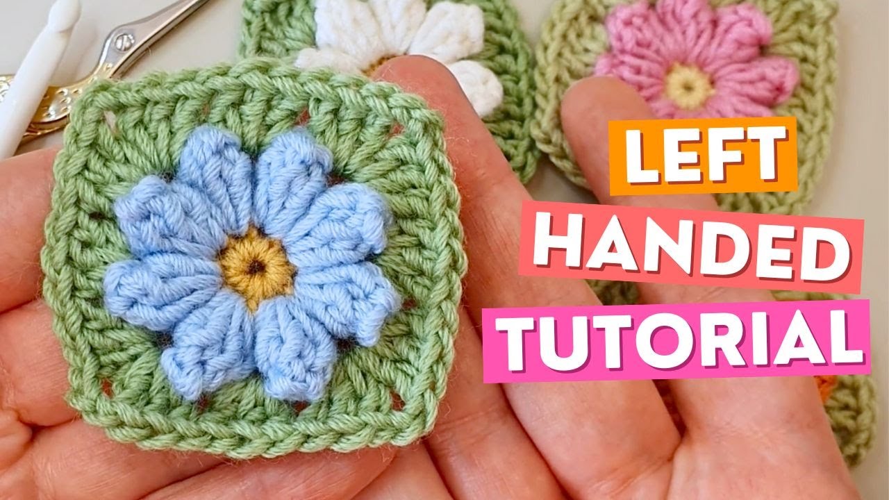 LEFT HANDED Popcorn Flower Square Tutorial