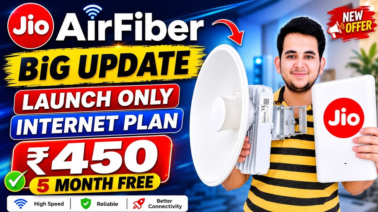 Jio AirFiber BIG Update 🔥 Launched Only Internet Plan | ₹450/Month + 5 Months FREE? Full Details ...