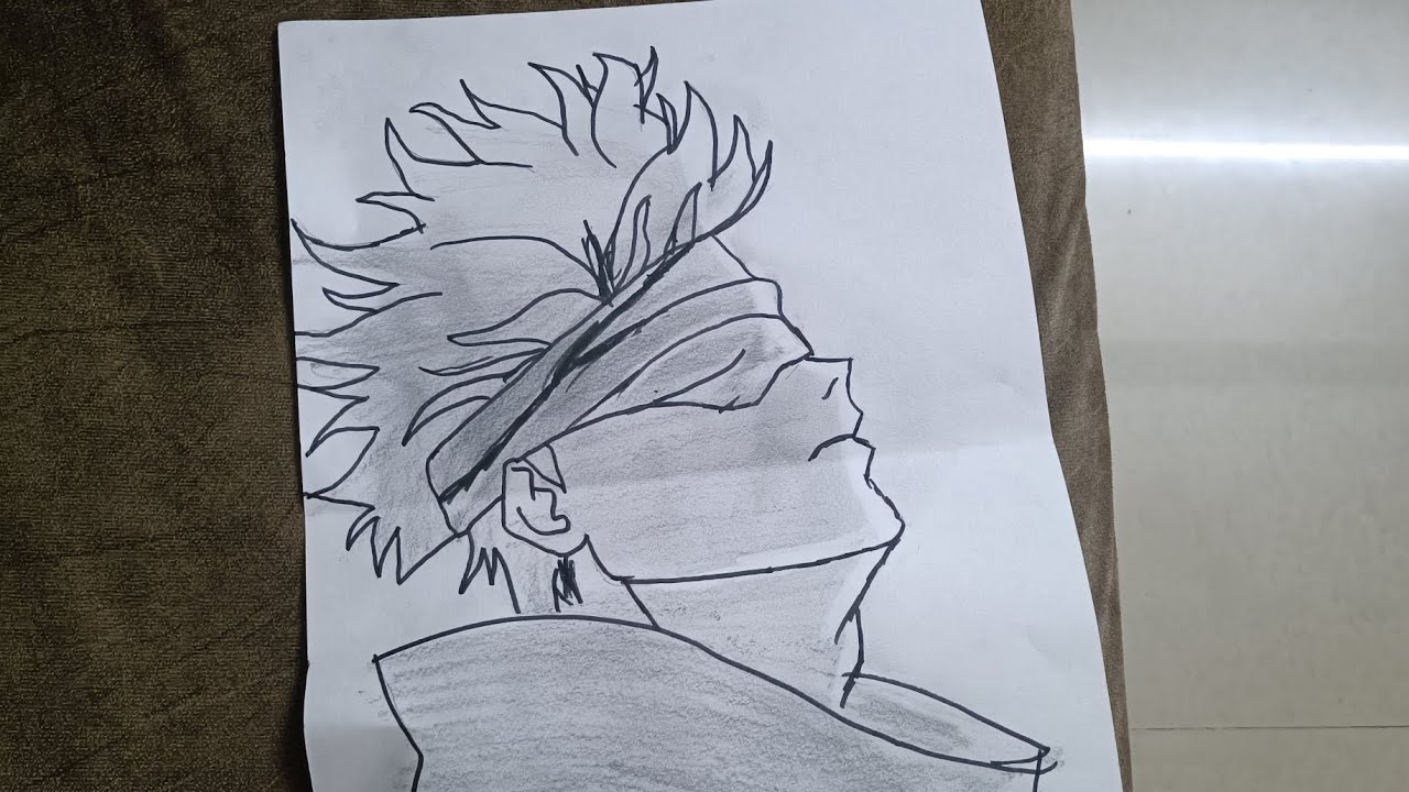 Gojo Satoru Drawing , easy step by step full tutorial !!