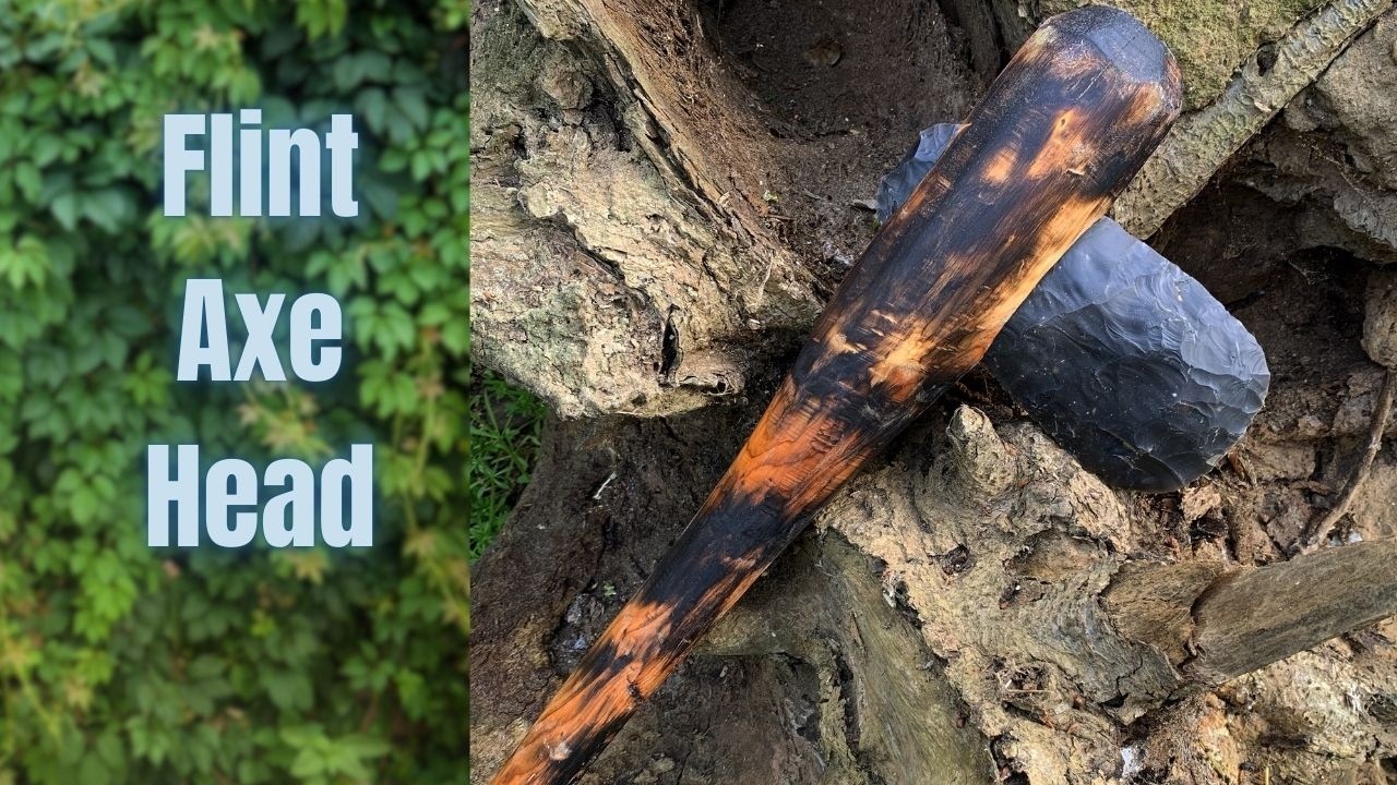 Will Lord making a Neolithic Flint Axe Head