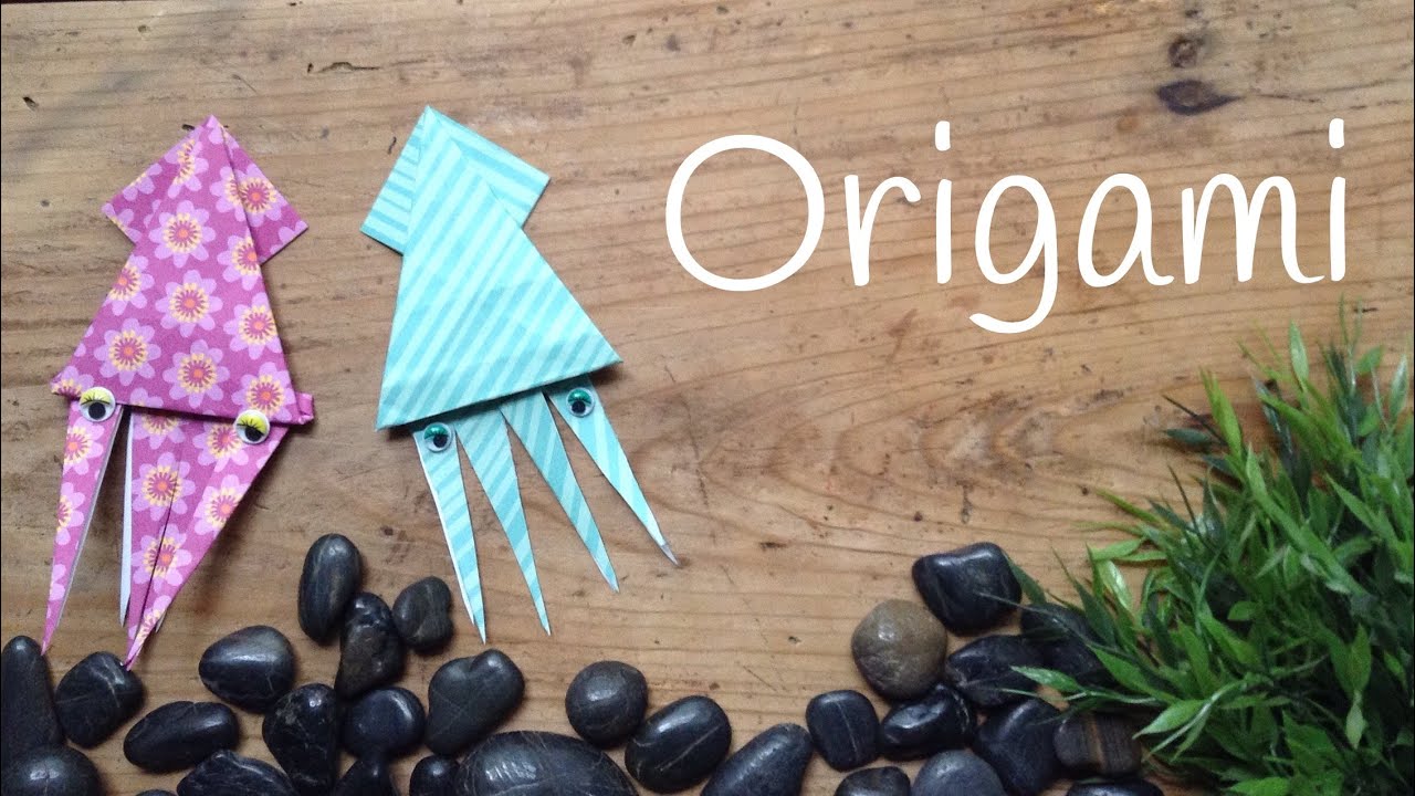 Calamar de papel paso a paso | Origami f&aacute;cil para ni&ntilde;os