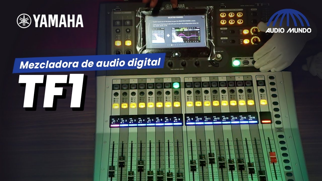 Mezcladora de audio digital marca Yamaha modelo TF1