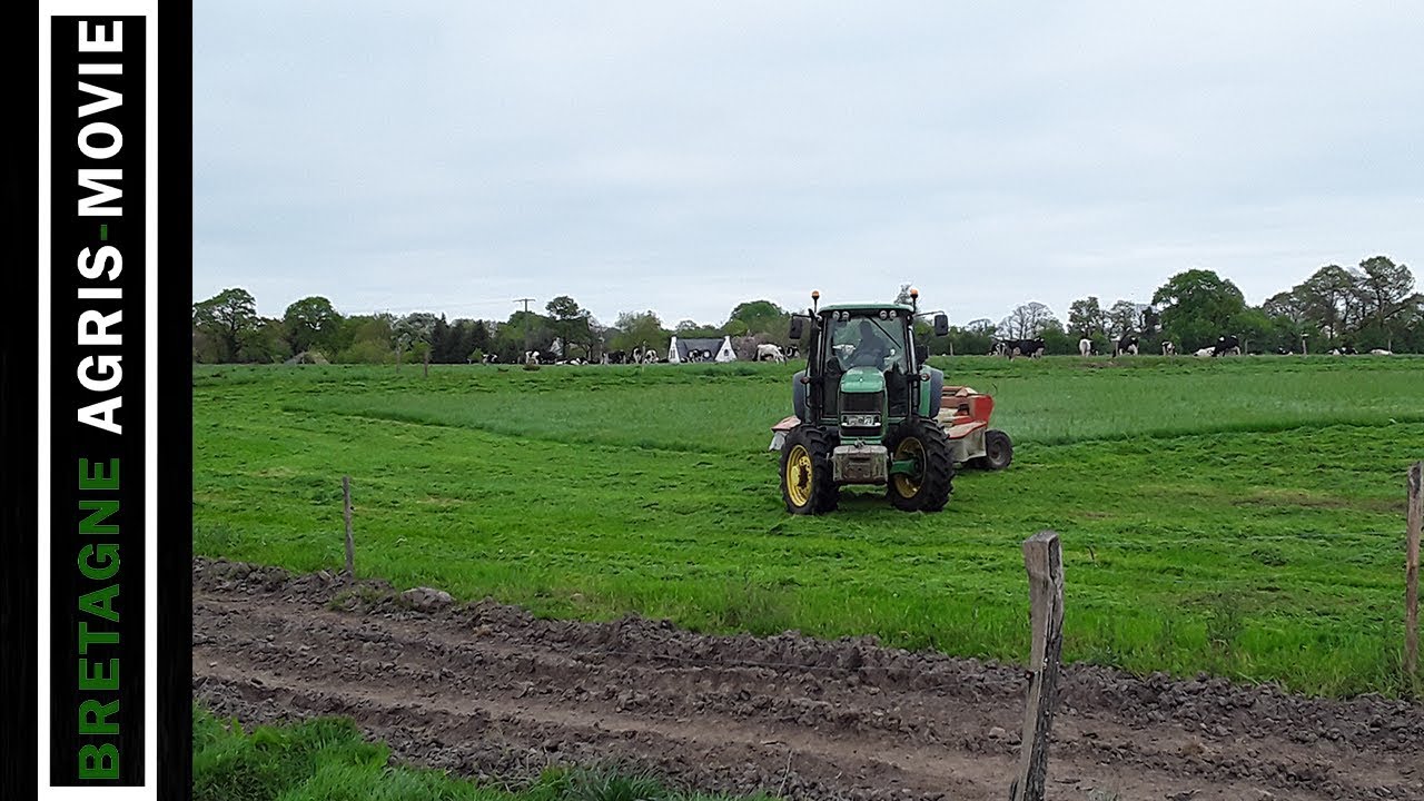 [Gopro]Fauchage D'herbe Pour L'ensilage 2018| jhon deere 6810 & Condissioneuse Khun |En Bretagne