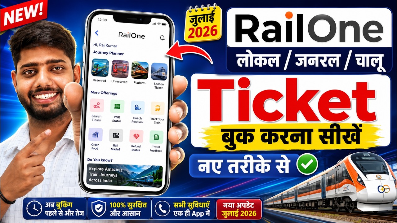 RailOne app se local ticket kaise book kare | RailOne App से जनरल टिकट बुक करना सीखें | RailOne App