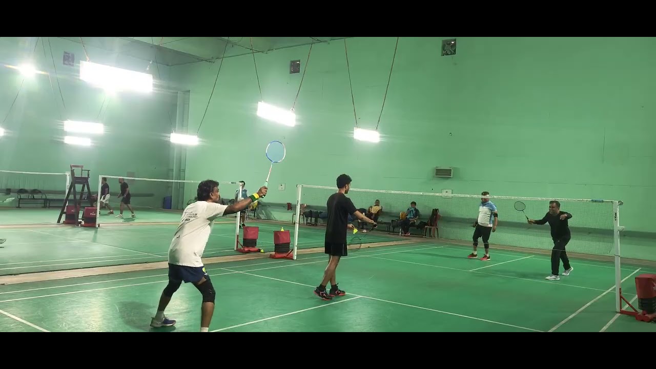 (1329) Prof. R Balasubramanian & Abhishek vs Prof. Arumugam & Prof. Ajanta #badminton #doubles #iitr