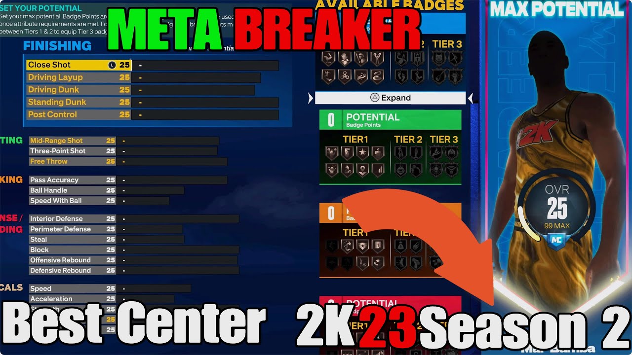 BEST Center build in 2K23 Season 2 (NEW META)