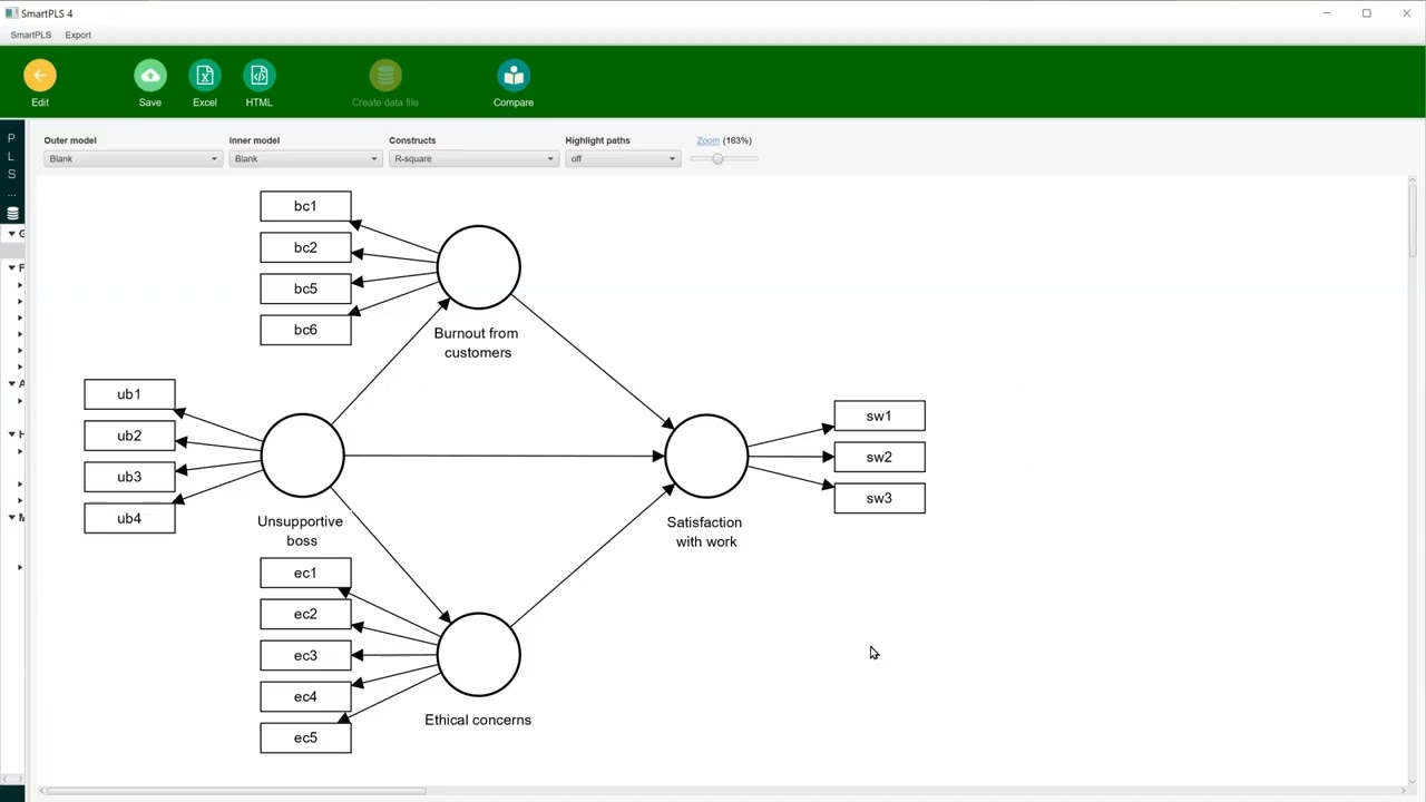 SmartPLS 4: Конкретные косвенные эффекты с использованием метода бутстрапинга PLSc