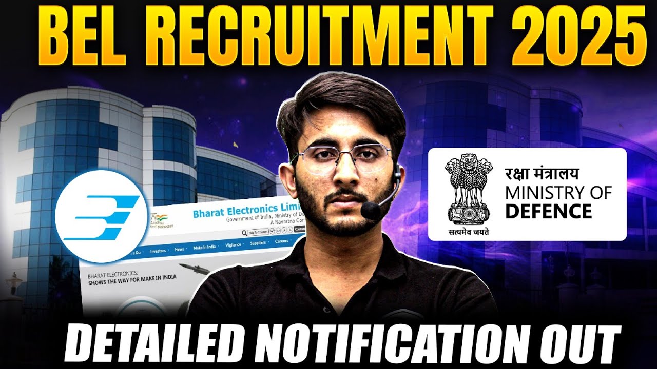 BEL Recruitment 2025 | Project Engineer | Salary + Allowances | Ministry Of Defence Notification Out