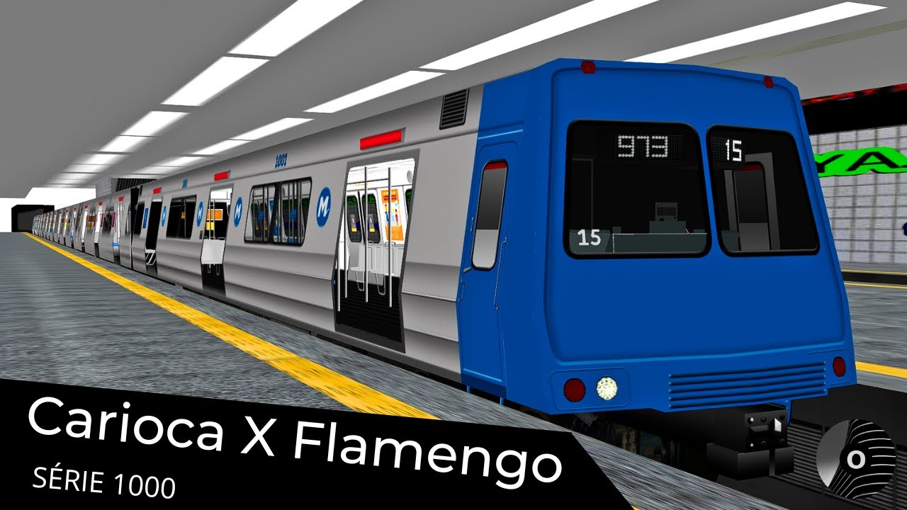 OpenBVE - CARIOCA x FLAMENGO com o TUE SÉRIE 1000 do METRÔ RIO! Linha 1 Laranja