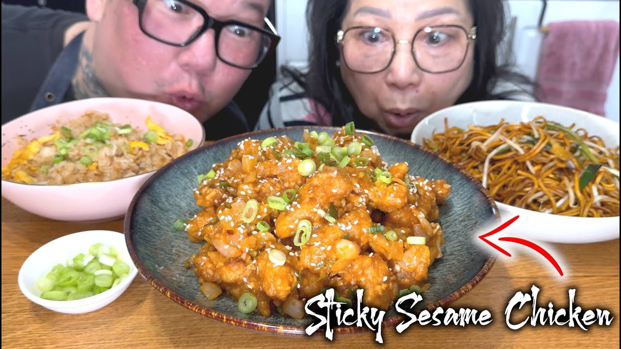 Chefs Cook STICKY SESAME CHICKEN! (EASY Chinese At home)