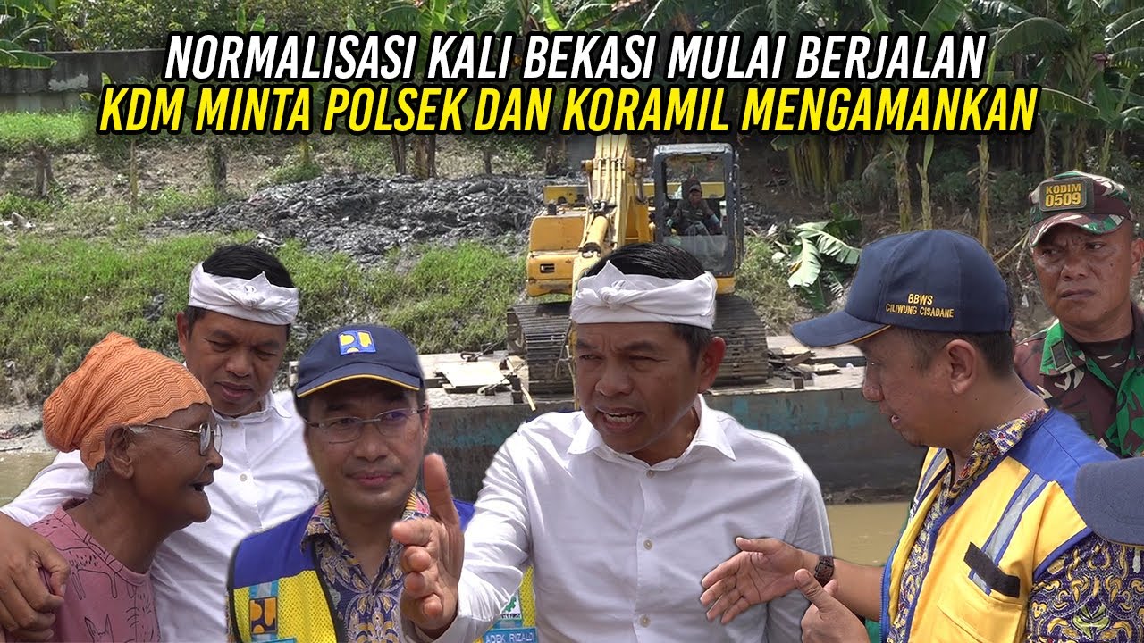 NORMALISASI SUNGAI DI KALI BEKASI MULAI BERJALAN | KDM MINTA POLSEK DAN KORAMIL MENGAMANKAN
