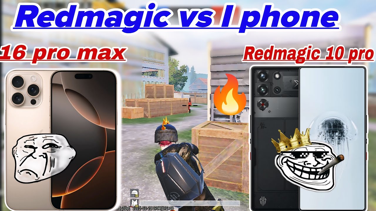 redmagic 10 pro vs iphone 16 pro max 🔥 | I phone 16 pro max vs Redmagic 10 pro pubg test.