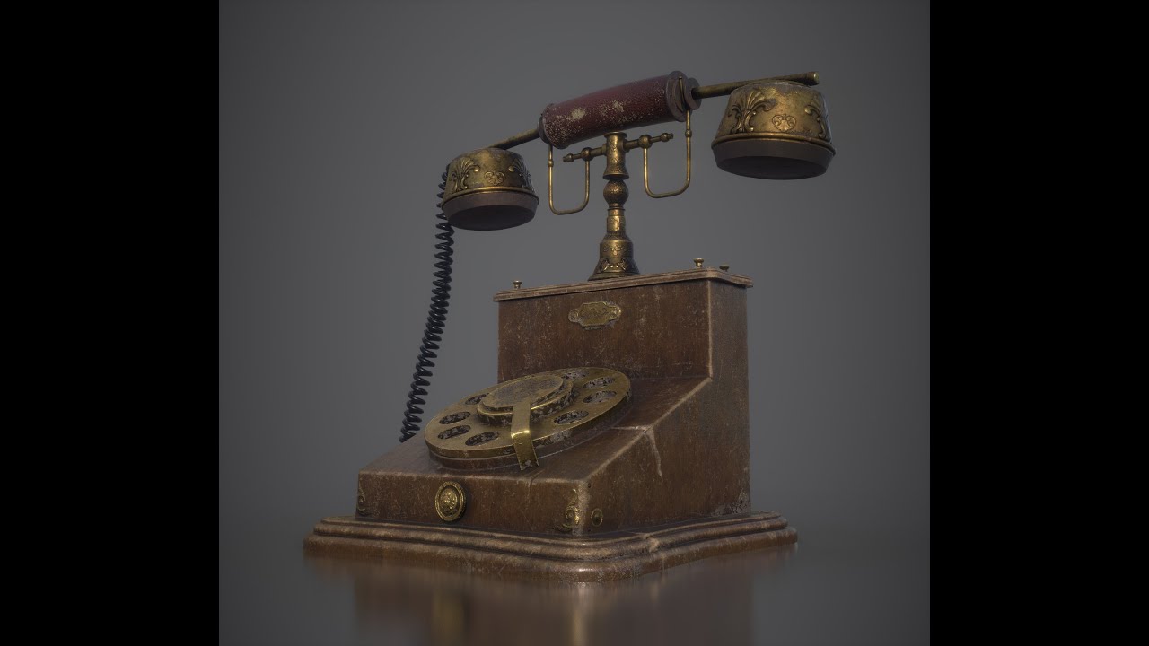 3dsmax Zbrush Substance Painter Klasik Telefon (Low Poly)