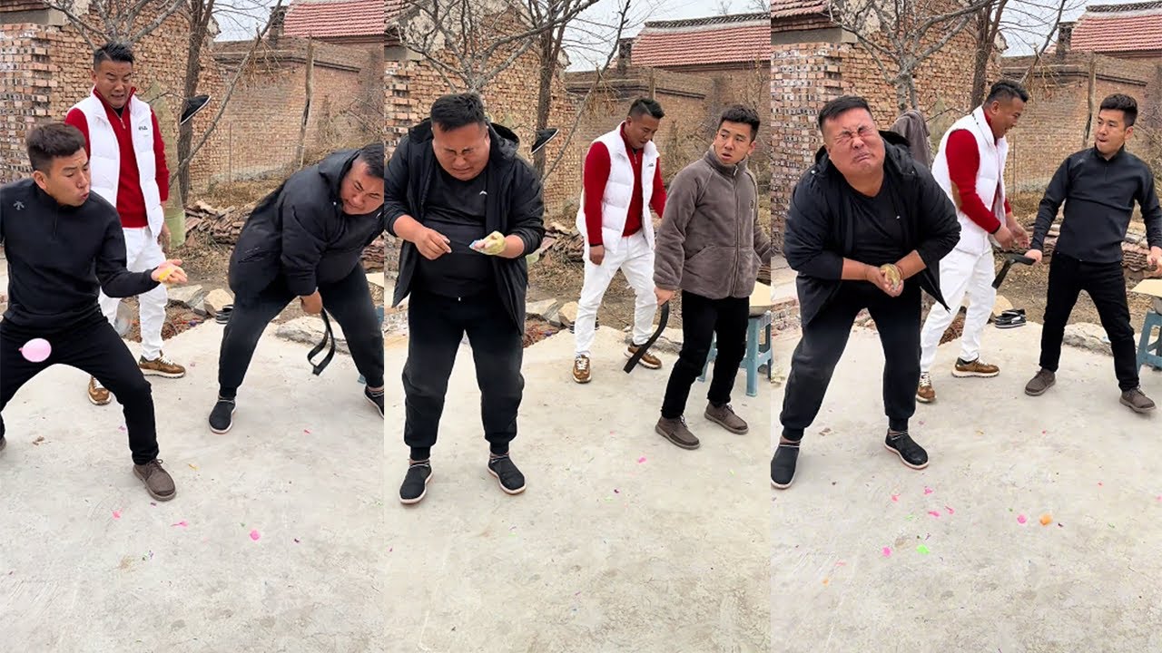 Belt balloon popping challenge, you will laugh every time you watch it#funny #hilarous