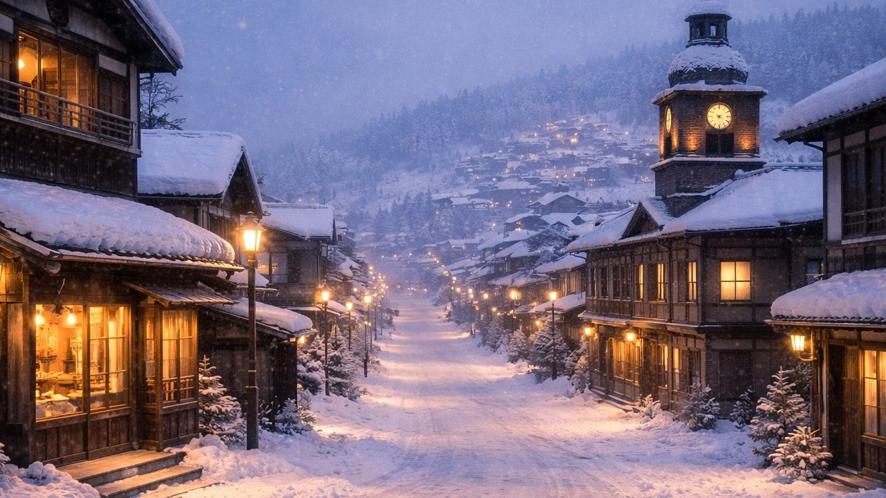 Lo-Fi Winter in Old Japan ❄️ Snowy Japanese Town for Deep Focus & Study