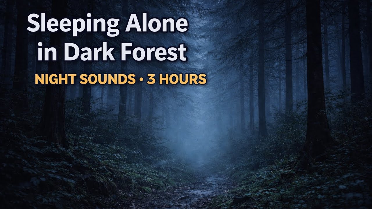 Sleeping Alone in Dark Forest — Night Sounds — 3 Hours