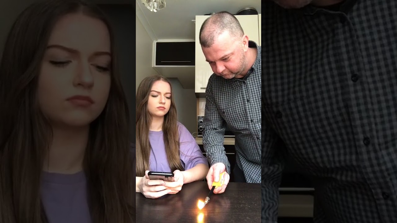 Dad Pranks Daughter by Distracting Her With Lighter Flame and Smashing Her Face With Pie - 1191584