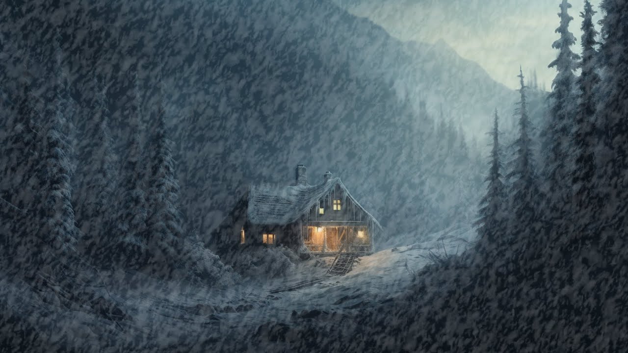 Tranquil Blizzard Sounds for Sleeping at a Old House | Icy Winds & Whistling Snow | White Noise ASMR