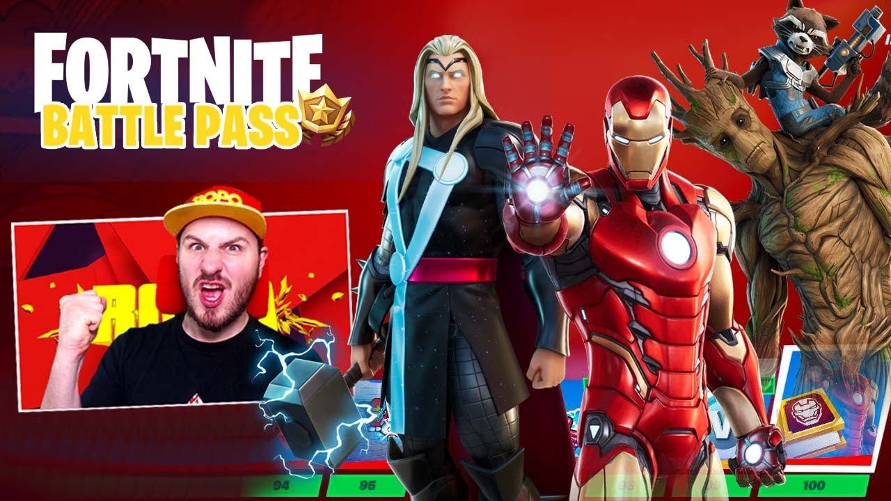*UNLOCKING EVERYTHING* FORTNITE SEASON 4 MARVEL BATTLEPASS!