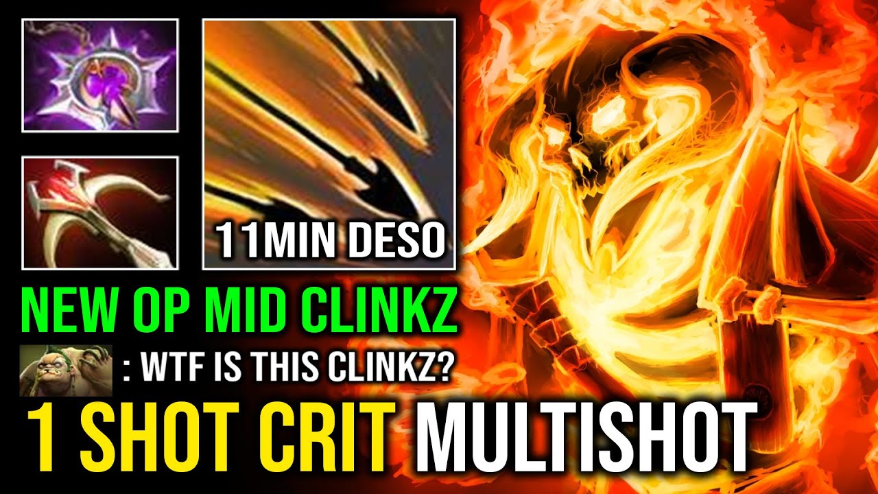 NEW OP MID CLINKZ Invisible Gank 1 Shot Raining Crit Arrow 100% Deleted Everyone Like Paper Dota 2