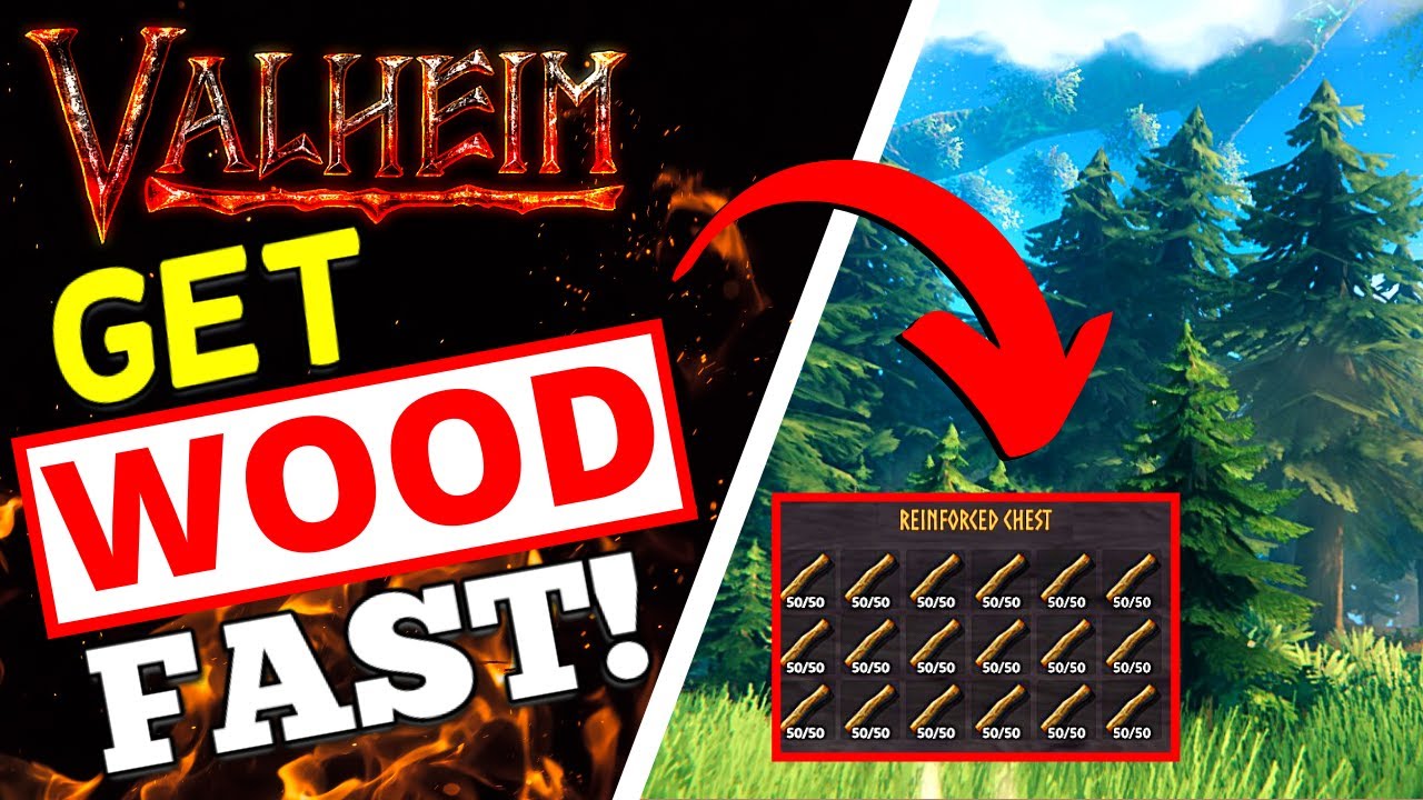 Valheim - How To Get Wood FAST! Fine + Core Wood NO AXE!