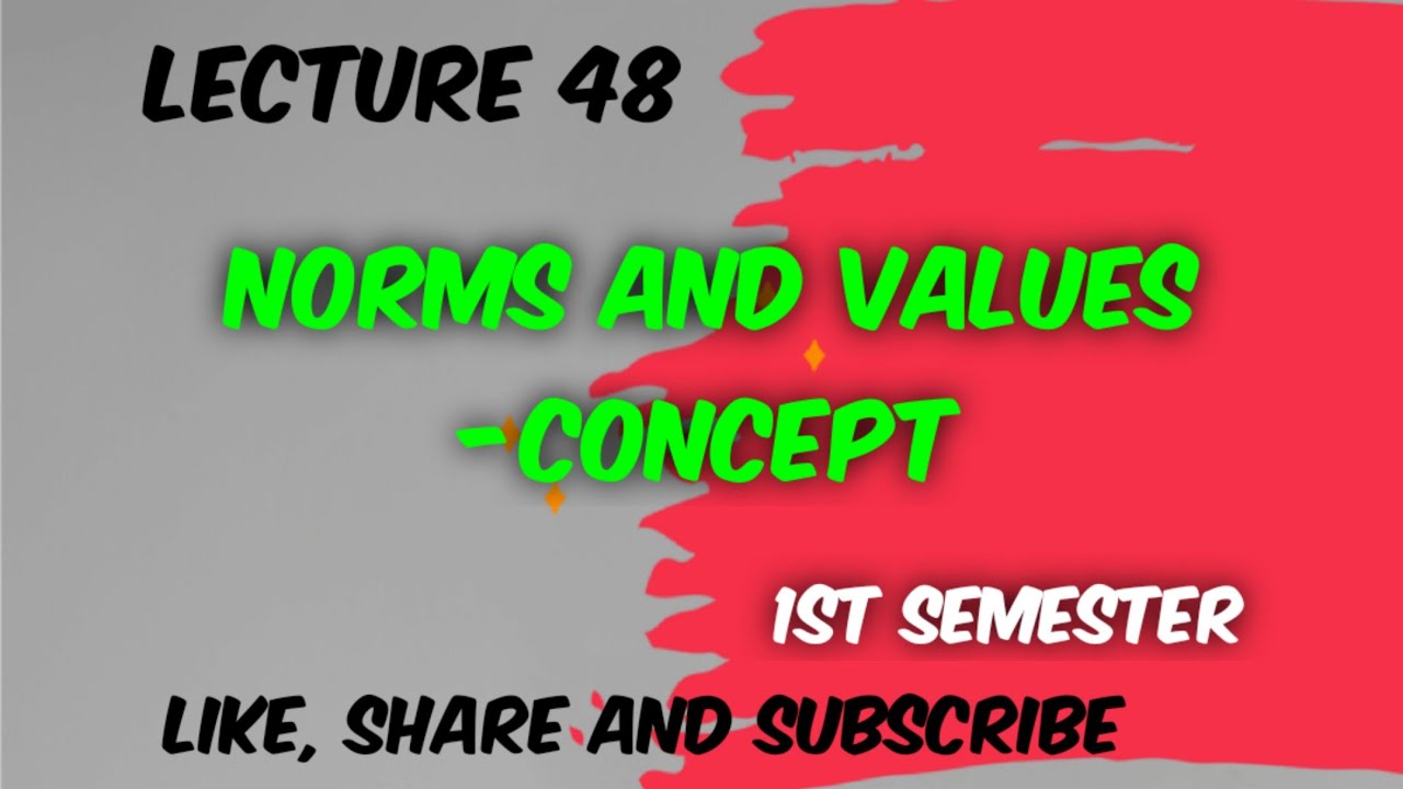 Norms and Values - Concept l Lecture 48.