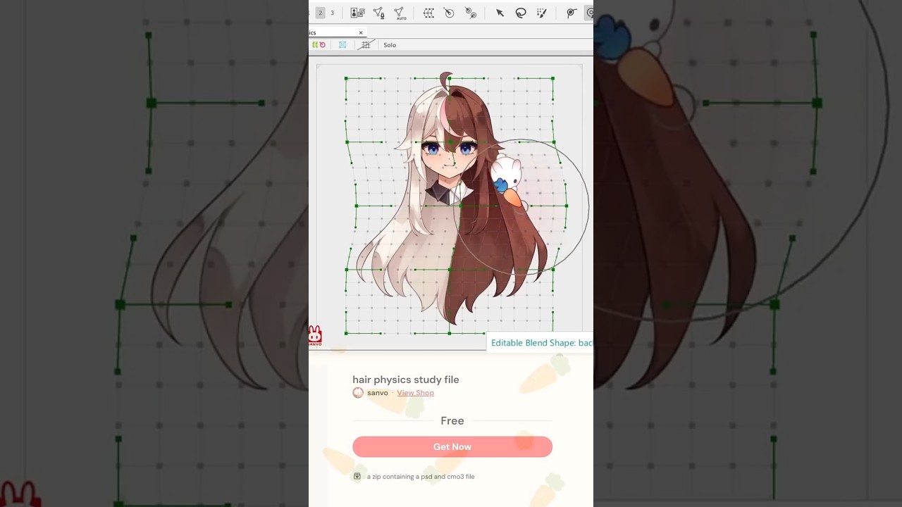 🍓 vtuber hair rigging! #vtuber #live2d #clipstudiopaint
