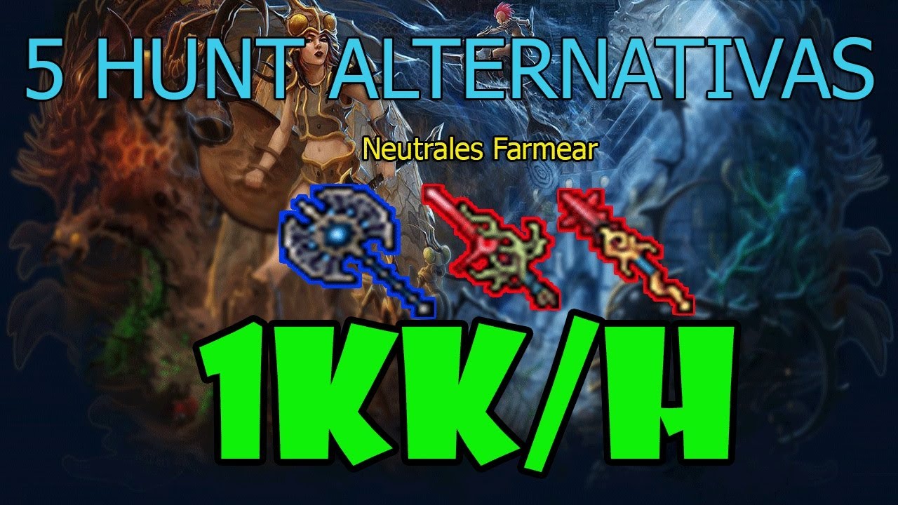 5 HUNTS Secretas para Ganar 1KK = 1$ PROFIT en TIBIA