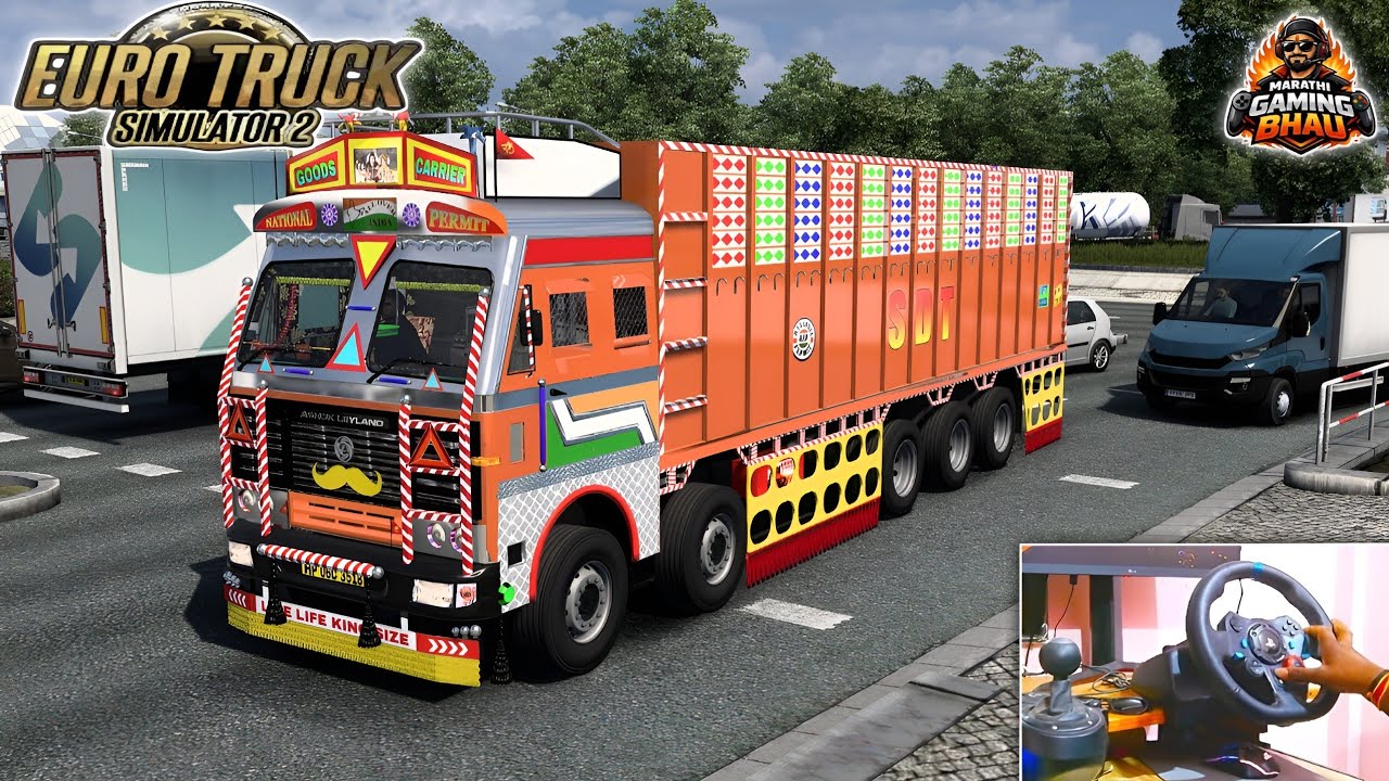 Indian Desi Truck Driving | 16 Tyre Ashok Leyland Truck Mod | ets mods | Euro Truck Simulator 2 