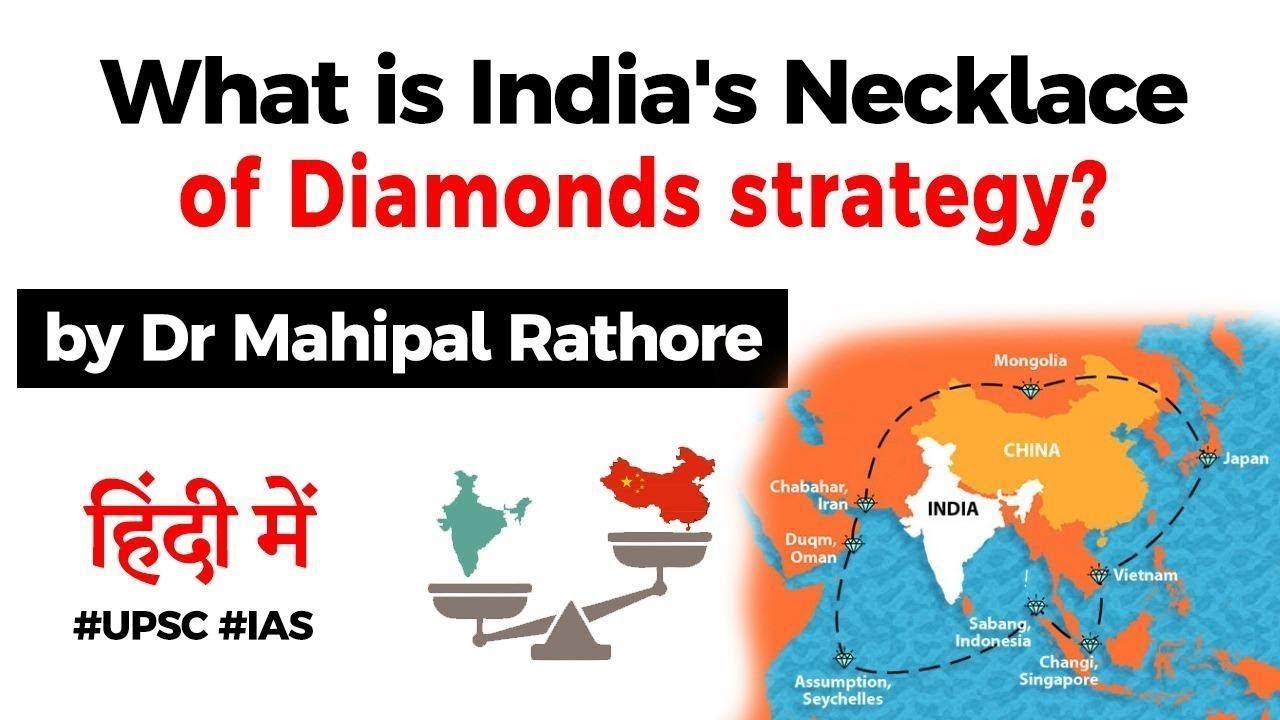 What is India's Necklace of Diamonds Strategy? India to counter China's String of Pearls #UPSC #IAS