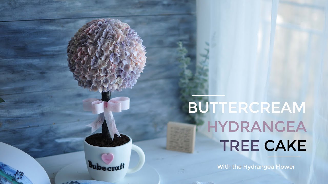 Buttercream Hydrangea Tree Cake Tutorial – Hướng dẫn làm bánh cây cẩm tú cầu