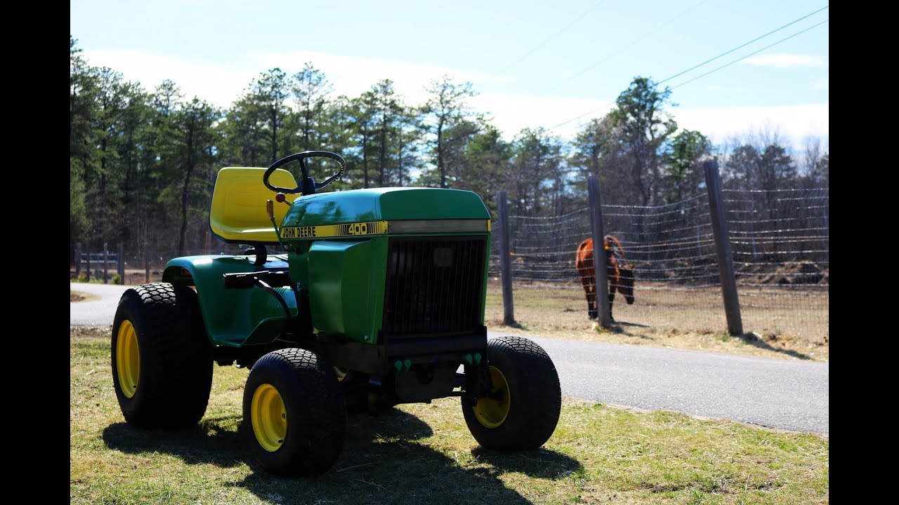 Обзор и описание садового трактора John Deere 400 1982 года