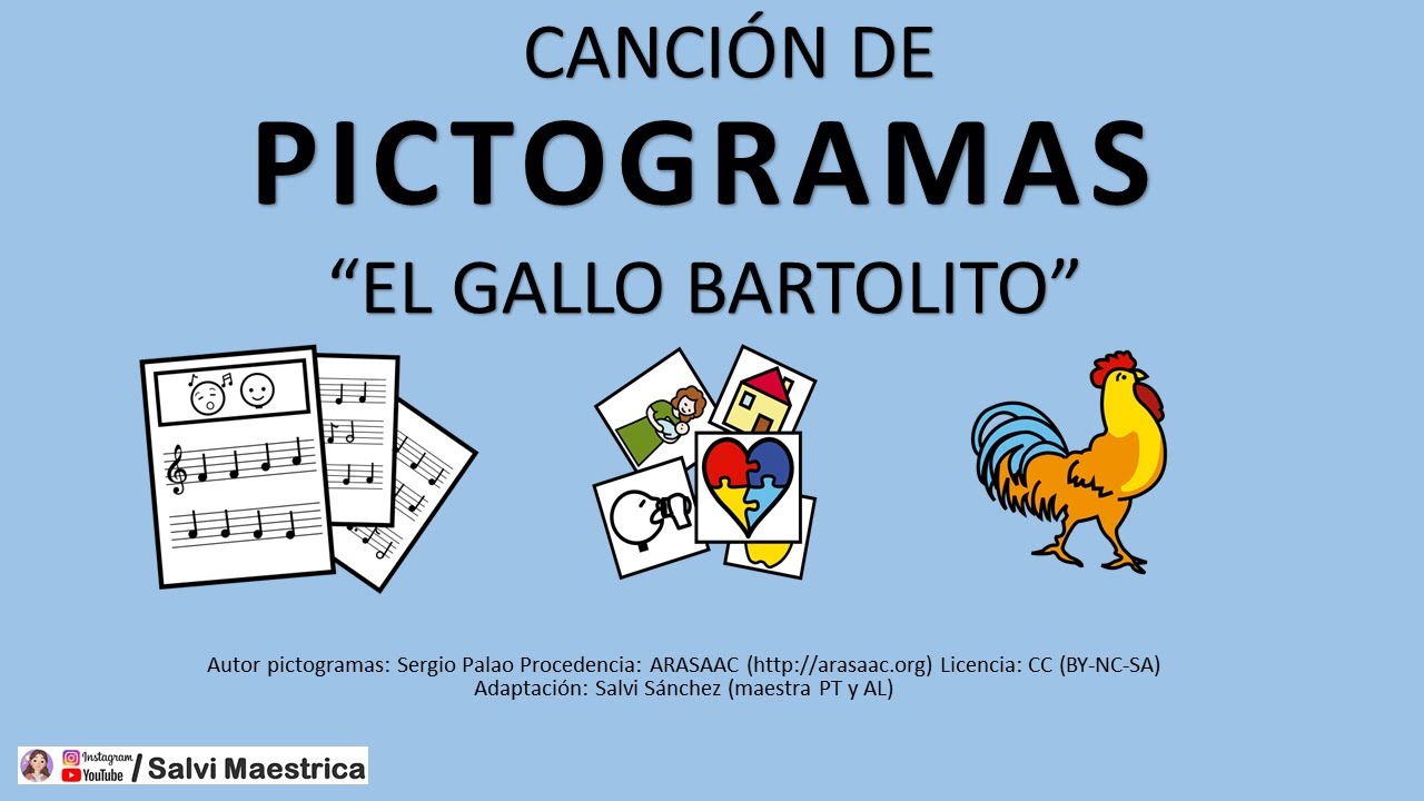 BARTOLITO en español con pictogramas | El gallo Bartolito en español con pictogramas para infantil