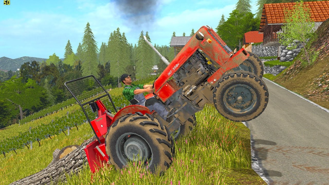 Pulling Heavy Logs with IMT 558 in Wineyard