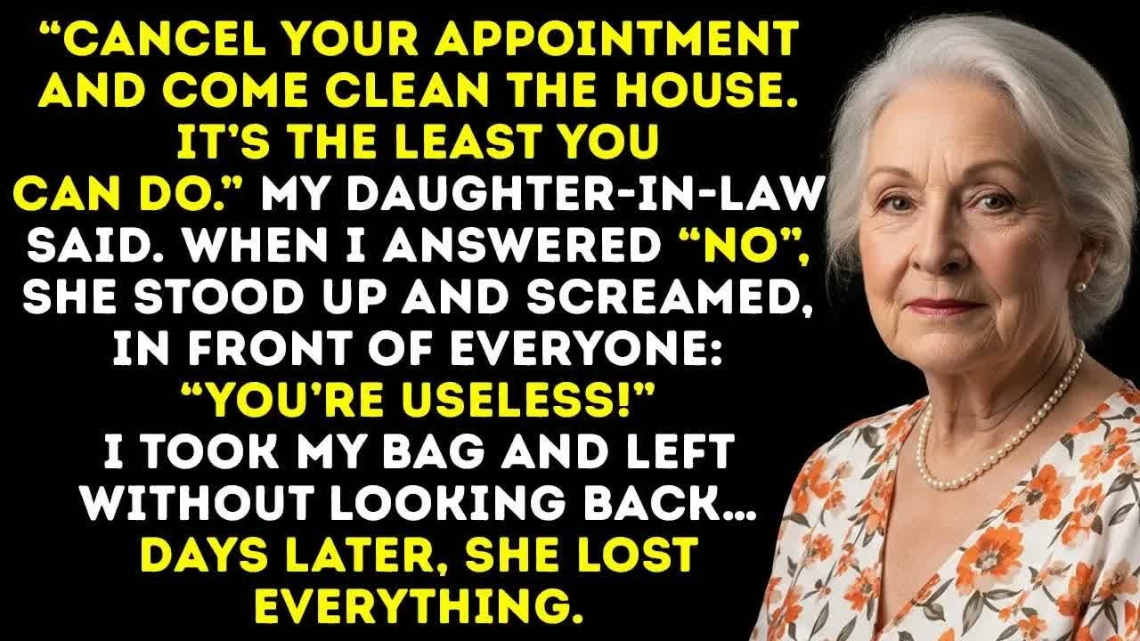 My Daughter-In-Law Yelled, “Cancel Your Plans And Clean!”—What I Did Next Made Her Cry.