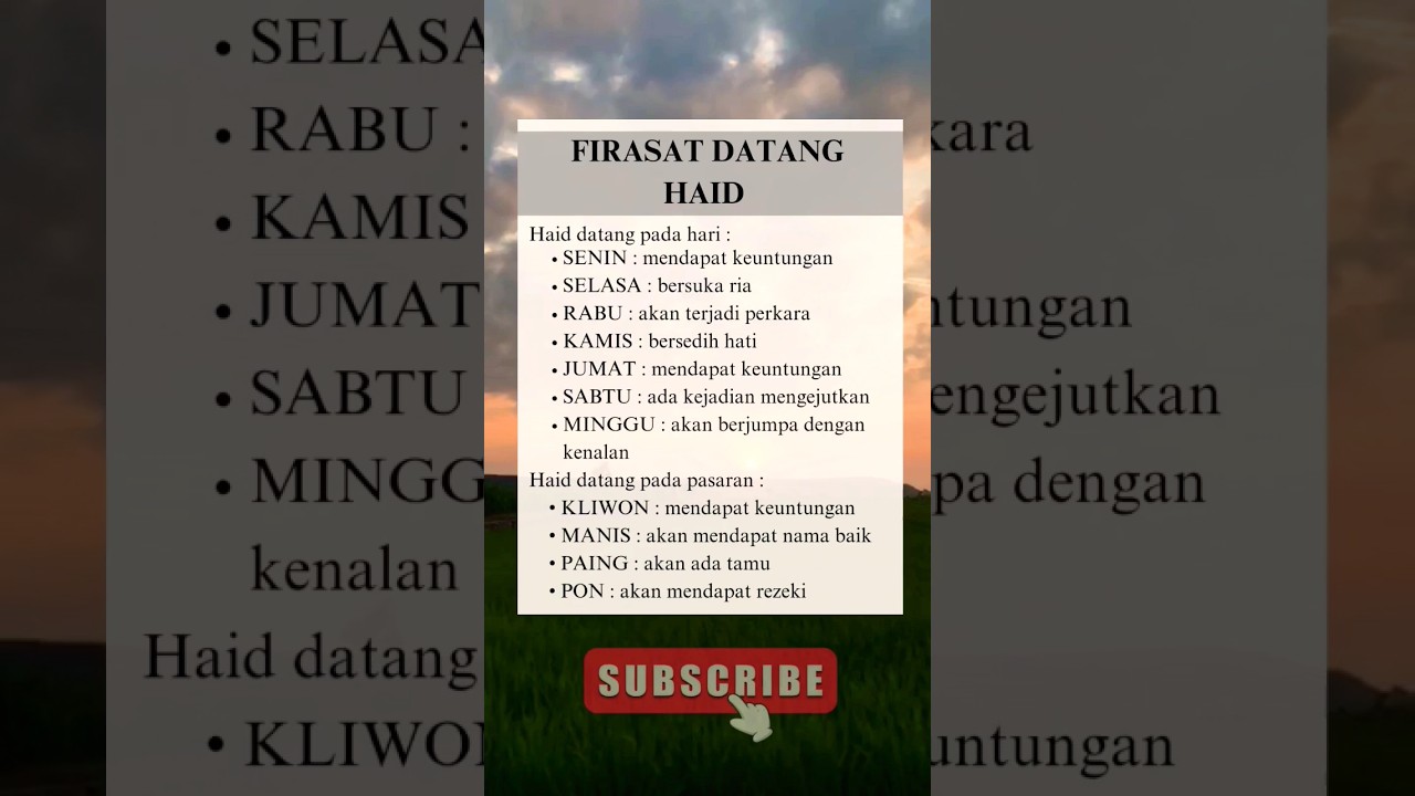 Firasat datangnya Haid || bener gak nih? 